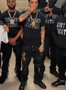 Trapstar X Centralcee夏季短袖T恤欧美明星同款嘻哈说唱休闲运动