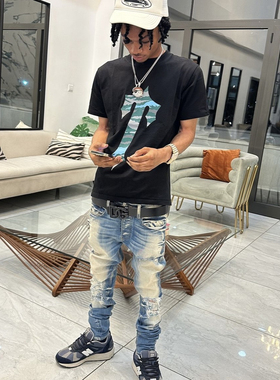Trapstar夏季短袖T恤透气休闲嘻哈明星同款UKDRIPDRILL休闲街头