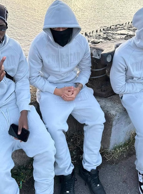 Trapstar薄绒卫衣套装欧美明星同款UKDRIPDRILL运动嘻哈说唱街头
