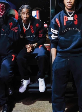 Trapstar薄绒卫衣套装保暖欧美明星同款UKDRIPDRILL嘻哈说唱街头