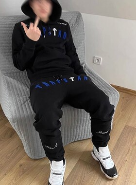 Trapstar薄绒卫衣套装欧美明星同款UKDRIPDRILL运动嘻哈说唱街头