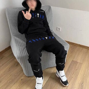 Trapstar薄绒卫衣套装欧美明星同款UKDRIPDRILL运动嘻哈说唱街头