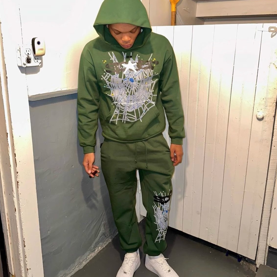 Spider美潮卫衣套装欧美明星嘻哈