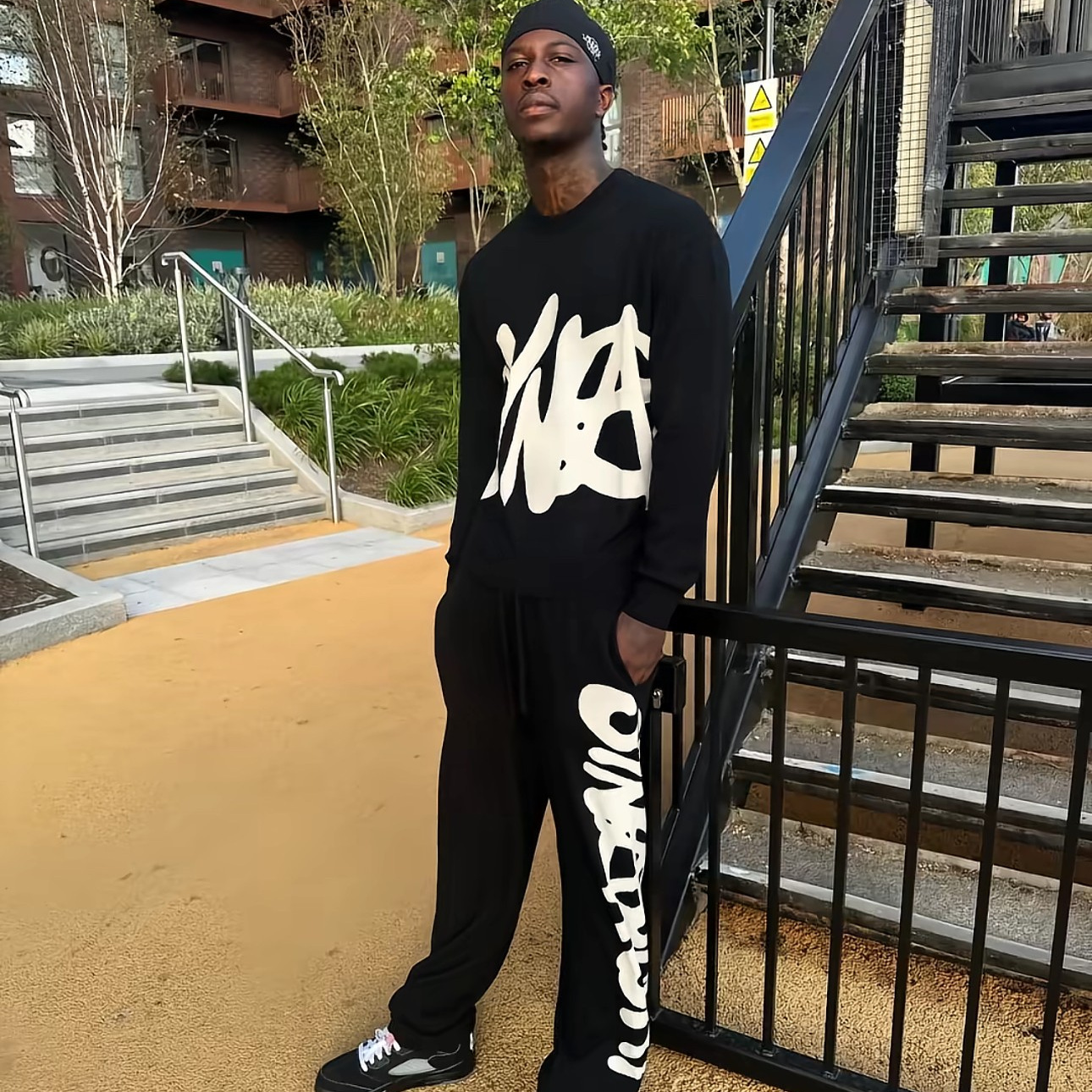 Synaworld-25新款羊毛混纺提花圆领卫衣套装欧美明星同款