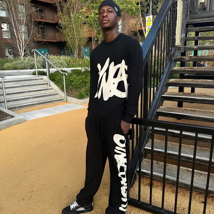 Synaworld-25新款羊毛混纺提花圆领卫衣套装欧美明星同款