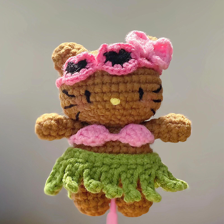 黑皮海岛Kitty手工钩针编织礼物