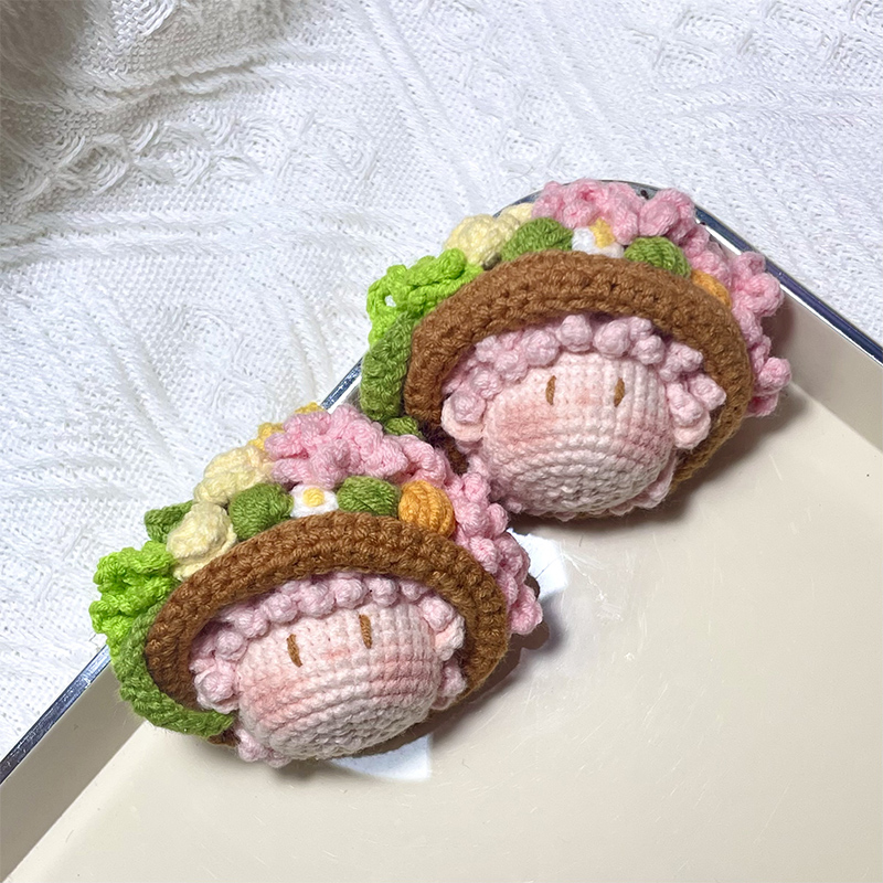 手工diy花帽李昊团子钩织玩偶