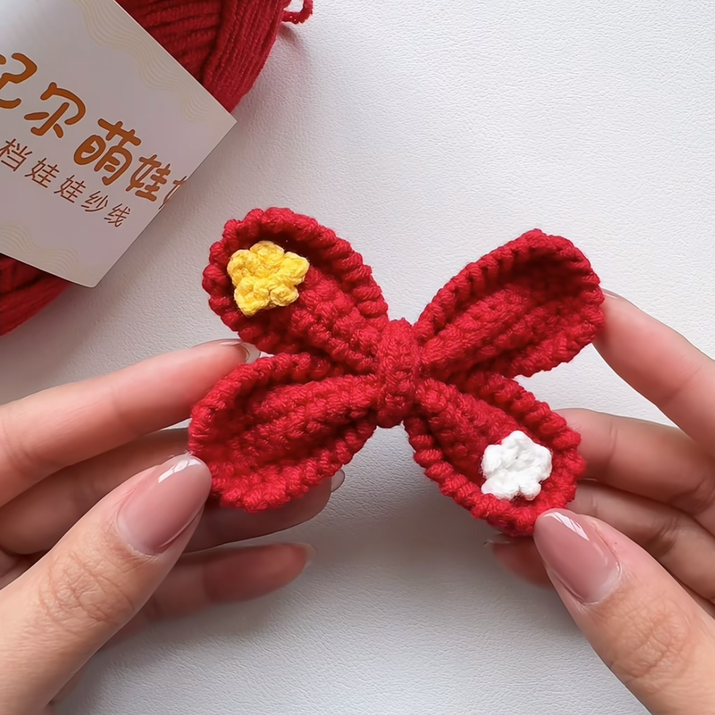 新年蝴蝶结发夹手工钩织可爱女孩发饰宝妈手作送朋友DIY材料包,服饰配件/皮带/帽子/围巾,DIY编织材料包,淘宝优惠券,粉丝福利购,淘宝优惠卷