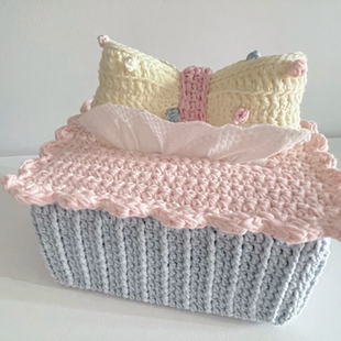 花花纸巾盒钩织挂件毛线编织可爱实用送朋友礼物DIY材料包