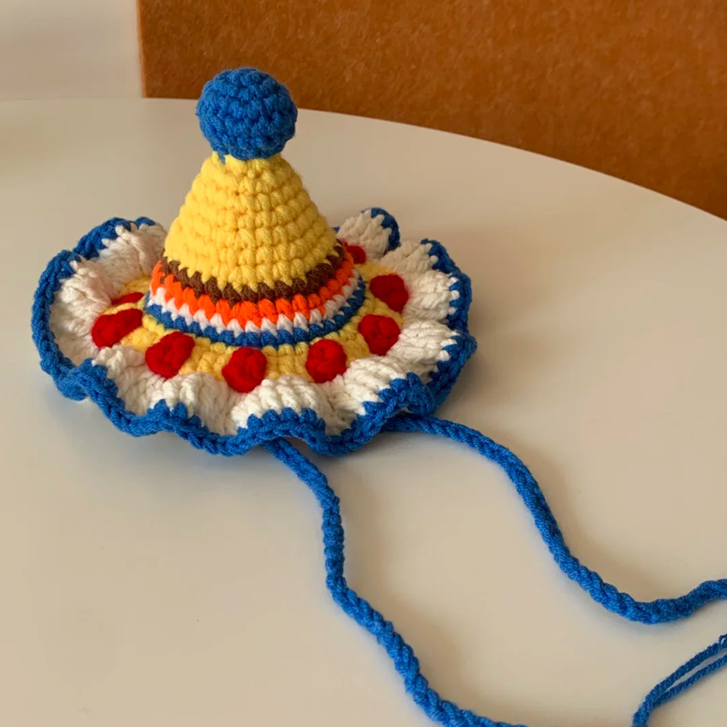 多巴胺生日帽手工钩织心意成人儿童可带生日帽送朋友DIY材料包