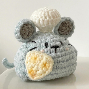 可爱玩偶料理鼠王挂件diy材料包毛线手工编织钩针钩织送闺蜜礼物