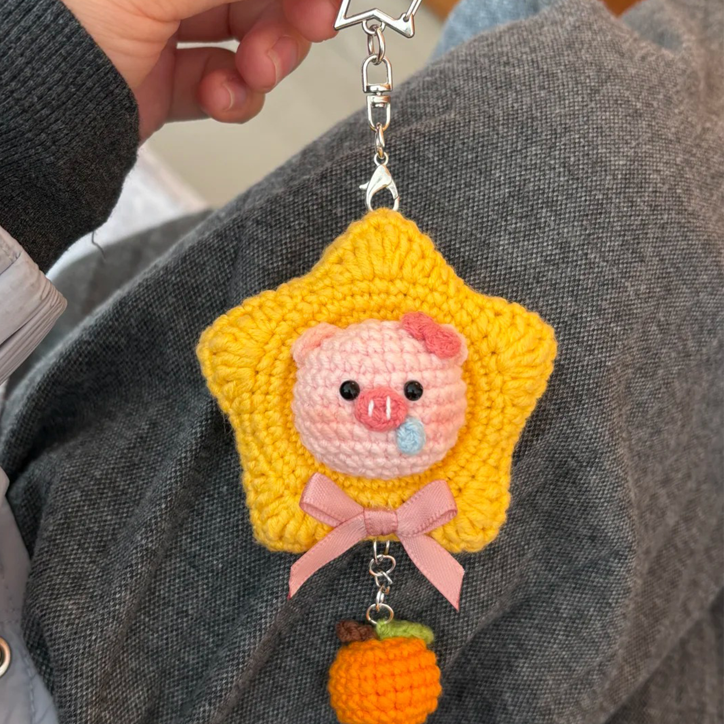 猪你星想事橙挂件手工钩织玩偶可爱钥匙扣好寓意送朋友DIY材料包,服饰配件/皮带/帽子/围巾,DIY编织材料包,淘宝优惠券,粉丝福利购,淘宝优惠卷