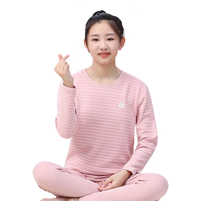 秋衣秋裤圆领发育期初中女生