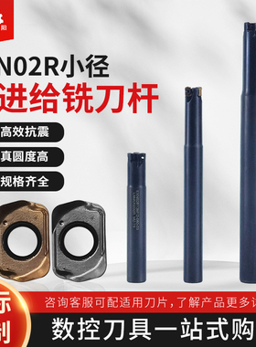 EXN02R小直径快进给铣刀杆高效开粗插铣刀杆 双面铣刀片LNMU0202