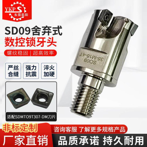 SD09锁牙式铣刀头数控抗震刀杆可换头SDMT09T307-SM分体螺纹刀头