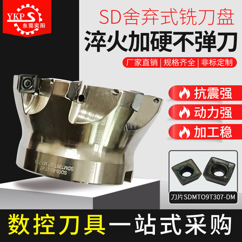 SD09舍弃式铣刀盘数控抗震加硬刀盘SDMT09T307-SM刀片刀杆锁牙头