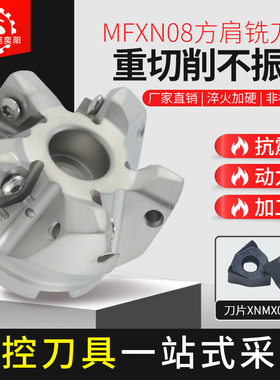 MFXN08直角快进给重切削面铣刀盘XNMX080608TR双面6角山高通装刀