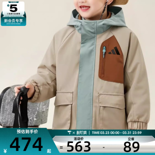 Adidas阿迪达斯小童 2N1二合一梭织连帽运动健身夹克外套KW1197