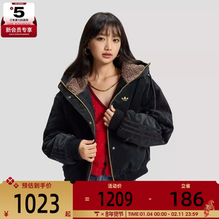 马年系列丨adidas阿迪达斯三叶草女子运动休闲棉服外套KT0722