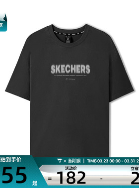 SKECHERS斯凯奇男女运动休闲短袖T恤L225U057-0018