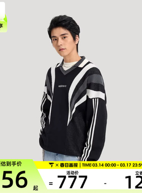 adidas阿迪达斯三叶草男子运动休闲毛衣套头衫KW2018