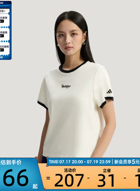 adidas阿迪达斯女子球衣风复古宽松休闲运动短袖T恤KZ2331