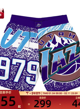 Mitchell&ness男子UTAH JAZZ Jumbotron Mesh Short运动短裤SHOR