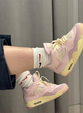 尖货丨NIKE耐克女子Air Jordan 4粉色复古休闲鞋篮球鞋IB6716-600