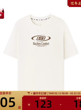 SKECHERS斯凯奇男女运动休闲短袖T恤L226U007-0074