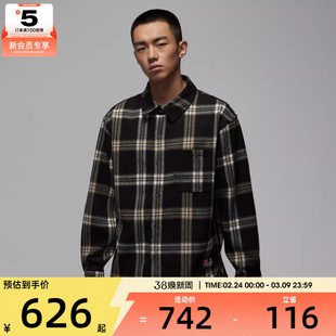 NIKE耐克男子jordan运动休闲格子梭织翻领长袖衬衫IB1904-010