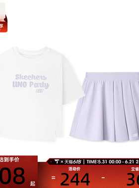 SKECHERS斯凯奇儿童运动休闲短袖套服L225G038-01X5