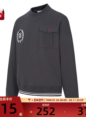 Mitchell&ness中性圆领卫衣无帽卫衣MNRQAWTOHD035-BLK