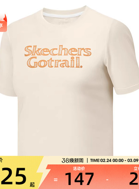 SKECHERS斯凯奇女子运动休闲短袖T恤P225W095-00V7