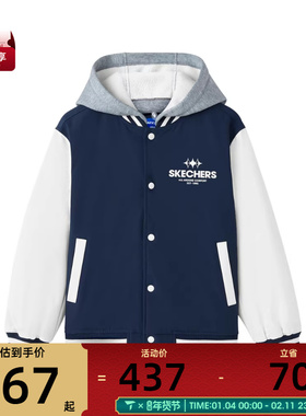 SKECHERS斯凯奇大童运动休闲棉服外套L425K006-002Z