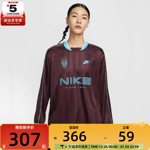 NIKE耐克女子足球风运动休闲印花长袖 652 T恤IM7453