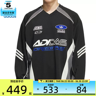 adidas阿迪达斯三叶草男子MOTO JERSEY经典赛车风长袖T恤KF5155