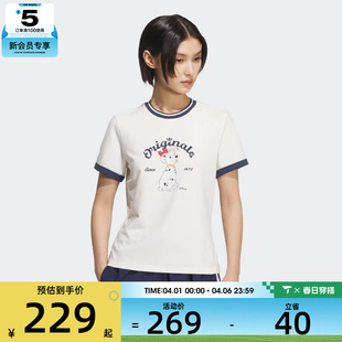 TEE运动休闲短袖 T恤KG6696 RINGER adidas阿迪达斯三叶草女子W