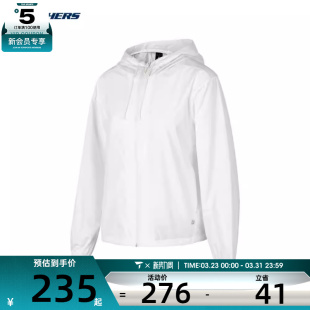 SKECHERS斯凯奇女子连帽运动外套夹克P224W008 0019