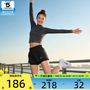 NIKE耐克女子DRI-FIT ONE黑色运动健身跑步短裤训练裤DX6013-013