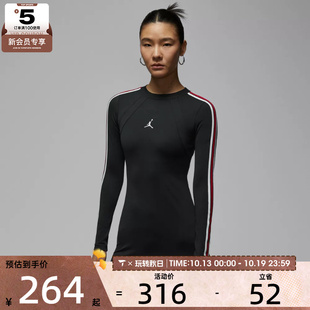 NIKE耐克女子jordan运动休闲修身长袖连衣裙IF1081-010