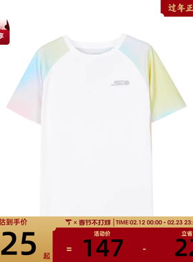 SKECHERS斯凯奇大童运动休闲短袖T恤P324G073-045Y