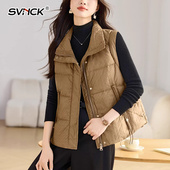 时髦洋气百搭时尚 保暖休闲羽绒马甲女士新款 冬季 简约马夹外套