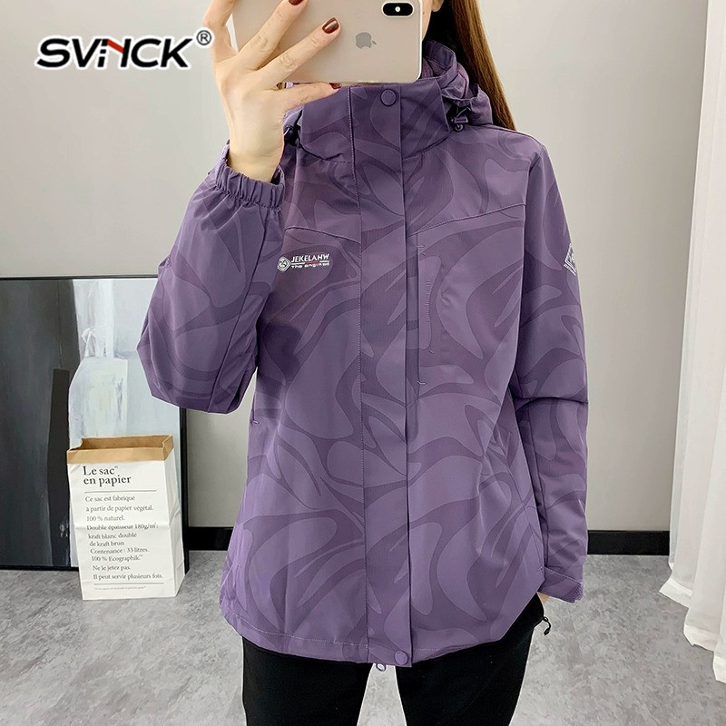 SVNCK冲锋衣外套女三合一可拆卸冬季户外防风衣加绒2023登山服男