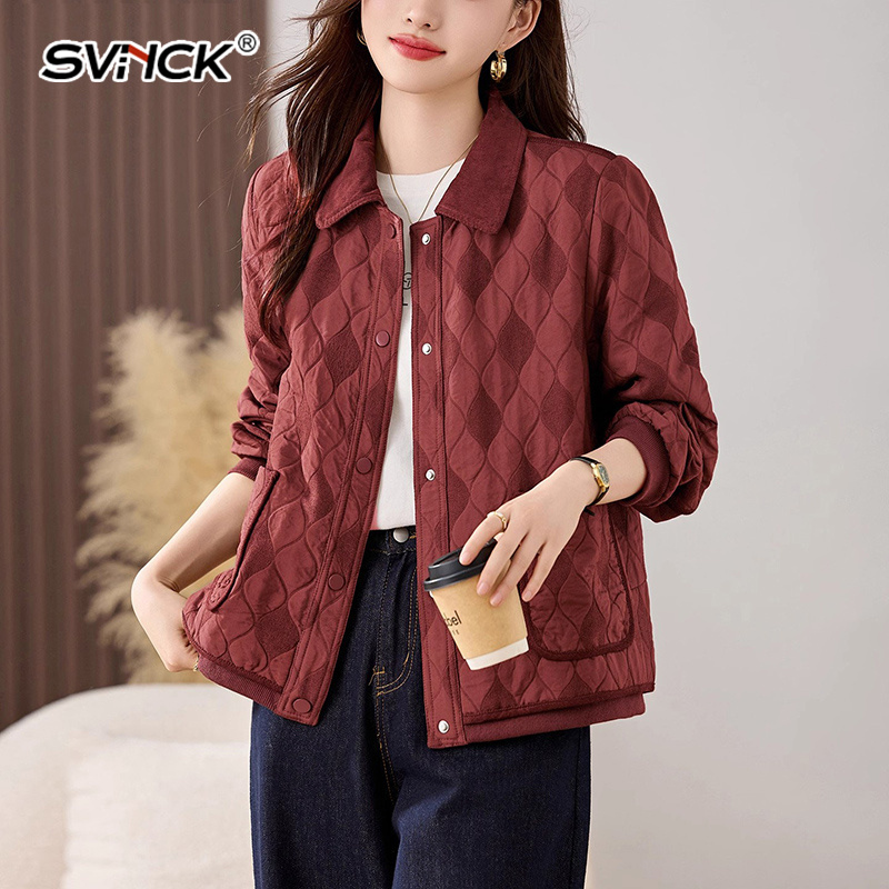 时尚夹棉外套女士短款2025年新款冬季保暖韩系显瘦夹克百搭上衣