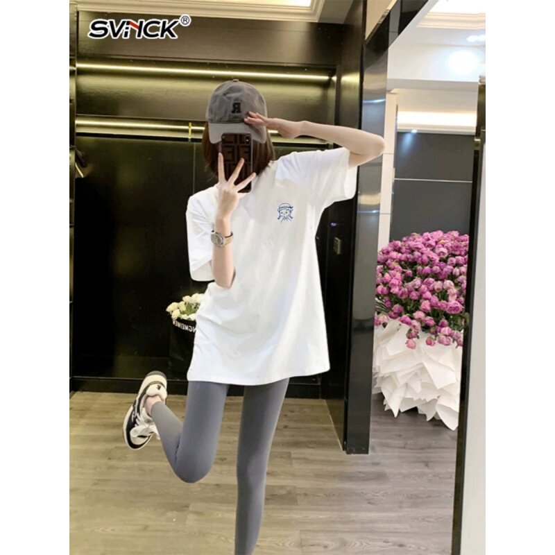 中长款白色休闲宽松减龄短袖t恤女显瘦2026年新款上衣服女士女装