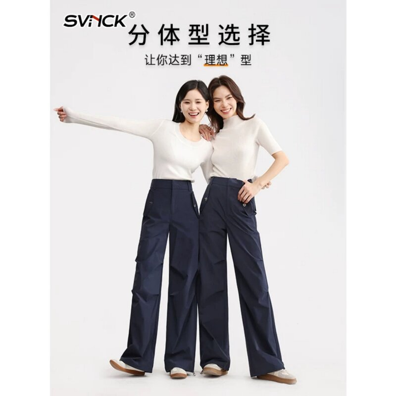 藏蓝色工装裤休闲伞兵裤女士2026