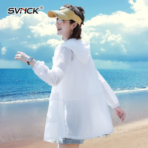 SVNCK白色防晒衣女夏季长袖洋气防晒服宽松透气薄款旅游防晒衫