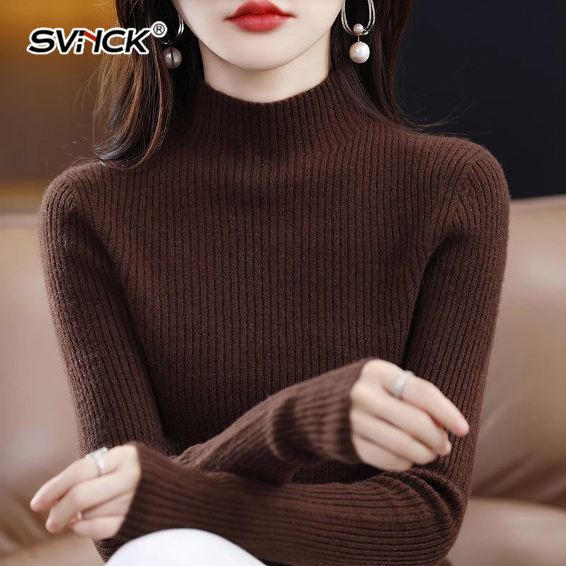 轻奢100羊毛衫女半高领春秋冬季新款百搭修身显瘦针织羊毛打底衫,女装/女士精品,毛针织衫,淘宝优惠券,粉丝福利购,淘宝优惠卷