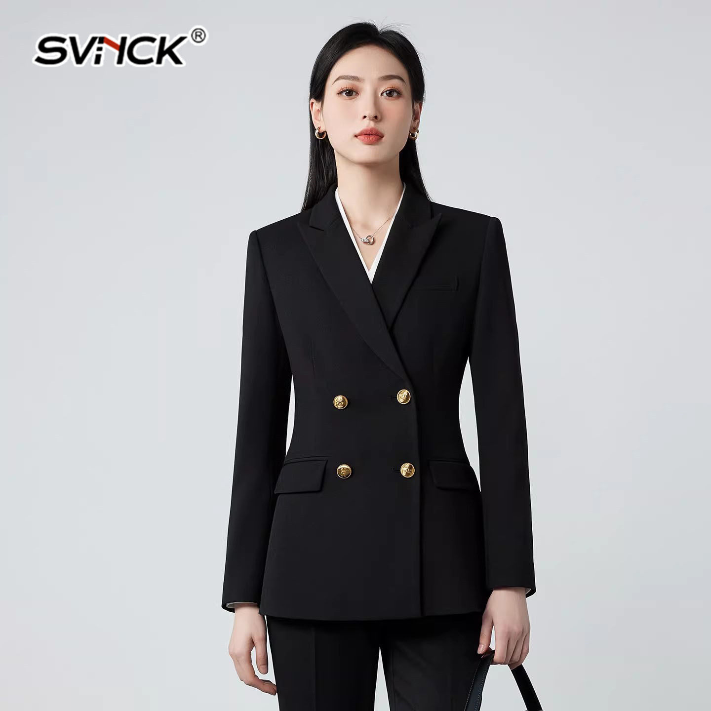 黑色西装套装女士春夏新款职业高级感正装公考公务员收腰西服外套