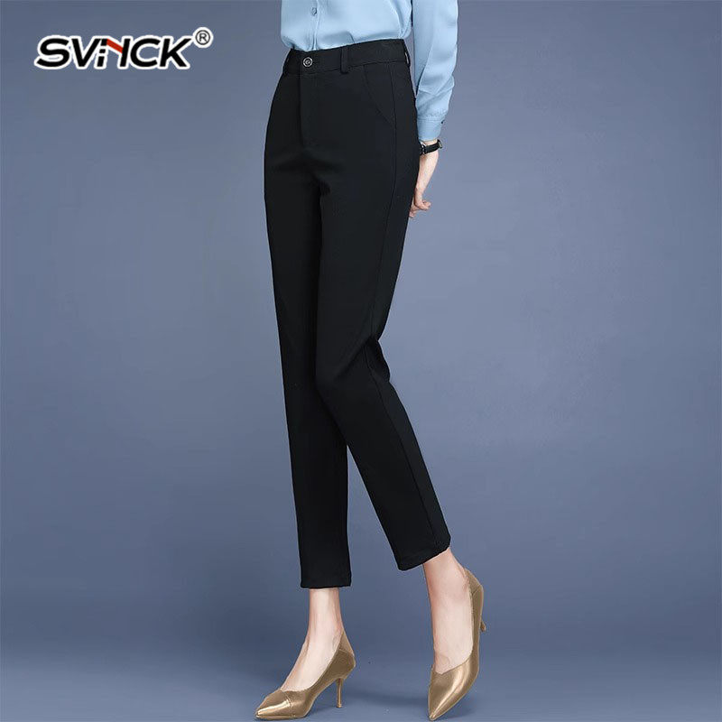 小脚西裤女春秋2025新款九分烟管裤黑色上班职业裤高腰显瘦休闲裤
